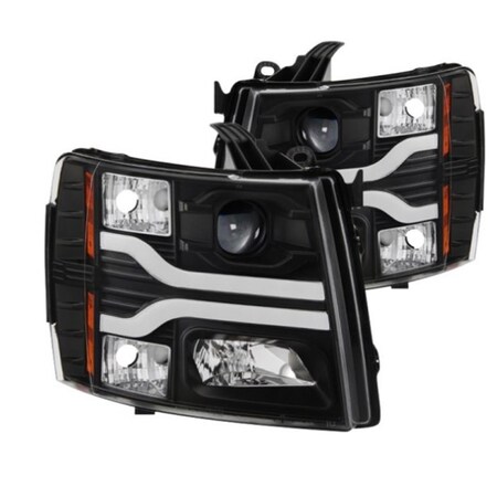 Spyder 2013-2014 Silverado Black DRL Bar Projector LED Headlights 5083609